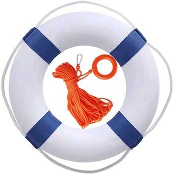 20-Palcový Život Preserver Krúžok S Vodou Plávajúce Námornícke Lano 98.4 FT Nastaviť, Plávať Penový Krúžok Bezpečnosti Hádzanie Krúžku