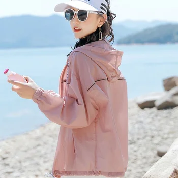 Ženy Bunda Nepremokavá Rýchle Suché Oblečenie Slnko-Ochranné Vonkajšie Športové Kabáty Anti UV Windbreaker Farbou Tenkú vrstvu A232