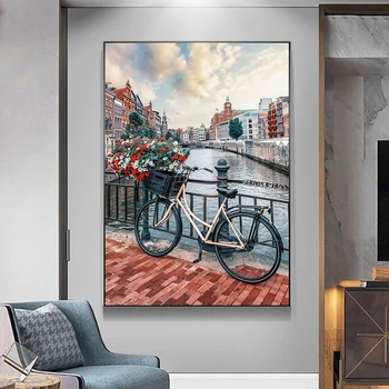 Holland s Kvetmi Plagát Plátno na Maľovanie na Stenu Umenie Plagátu a Tlač Wall Art Obrázok pre Obývacia Izba Cuadros Domova