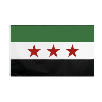Sýria 90*150 cm Sýrskej Arabskej Republiky Sýrskej tri hviezdy vlajky na ozdobu